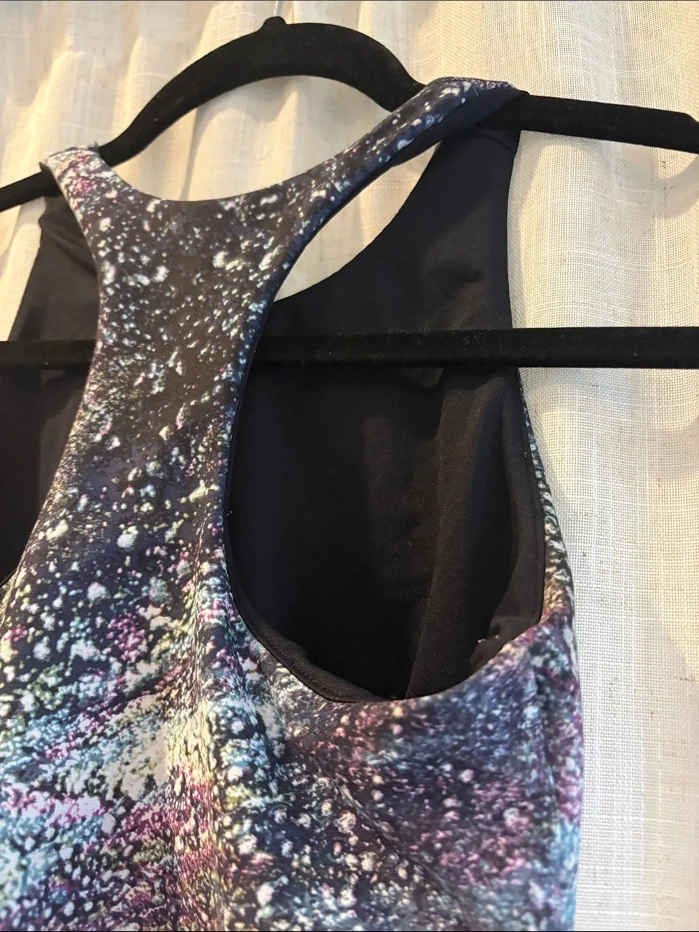 Old Navy Girls PowerSoft Longline Sports Bra Galaxy Splatter Top Size L (10-12)